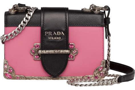 prada cahier crystal chain pink|Cahier chain leather handbag Prada Pink in Leather .